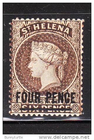 St Helena 1884-94 Queen Victoria 4p On 6p Surcharged Mint - Isla Sta Helena