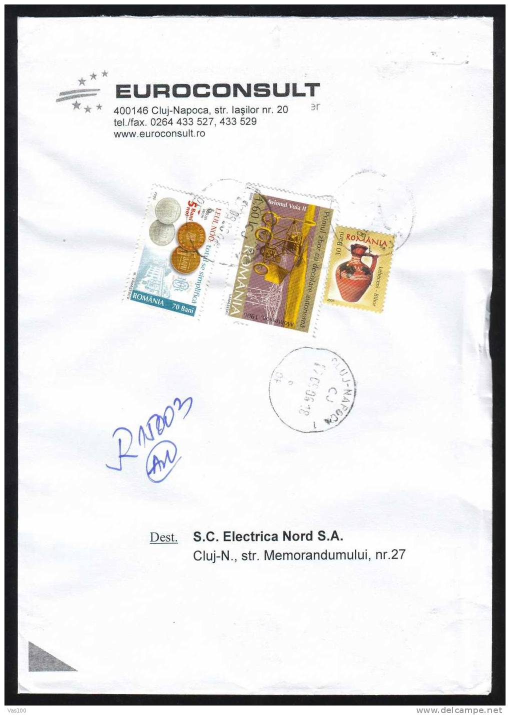 3x Stamp On Cover Registred Romania. - Brieven En Documenten
