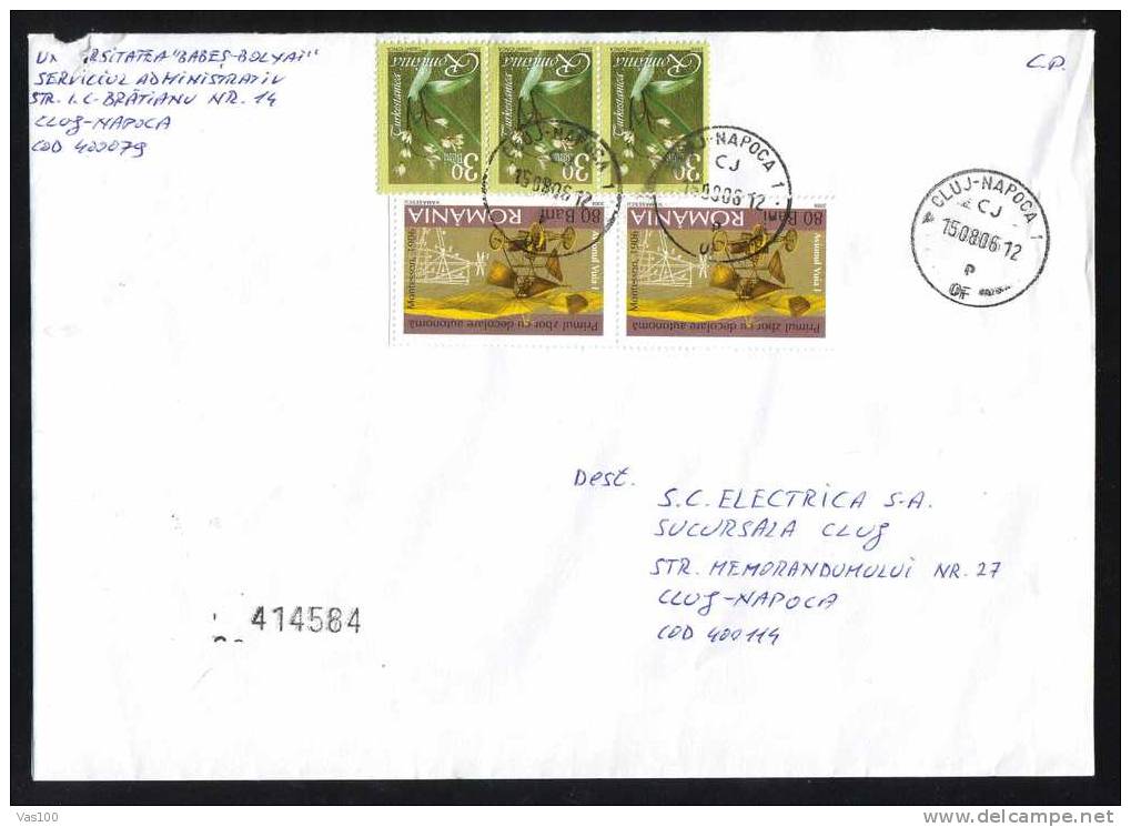 5x Stamp On Cover Registred Romania.(C) - Lettres & Documents