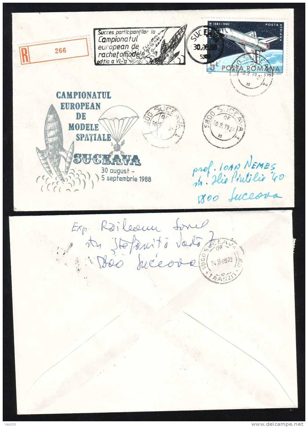 Columbia Roket Stamp On Registred Cover 1988 Sent To Suceava.(R) - Lettres & Documents