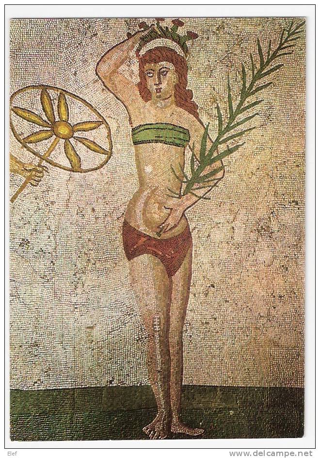 SELINUNTE , Piazza Armerina ( Italia) Mosaic / Mosaïque  : Ragazza / Jeune Femme En Bikini    ; Années 70 ; TB - Antiquité