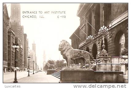 ENTRANCE TO ART INSTITUTE. . CHICAGO .ILL. C-113. - Chicago