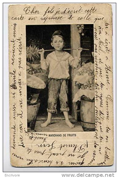 Cpa Enfant MARCHAND DE FRUITS - Shopkeepers