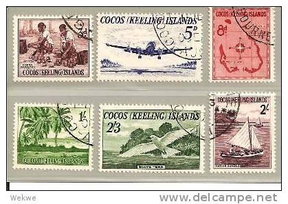 CocMi.Nr.01-06/ COOKINSELN -  1963, Freimarken, Diverse Themen O - Cook Islands