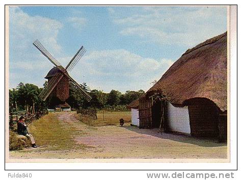 CPSM.      DOMEIN BOKRIJK.        Standerdmolen Uit Mol-Millegem, 1788 En Schhrtje Uit Mol-Sluis. - Genk