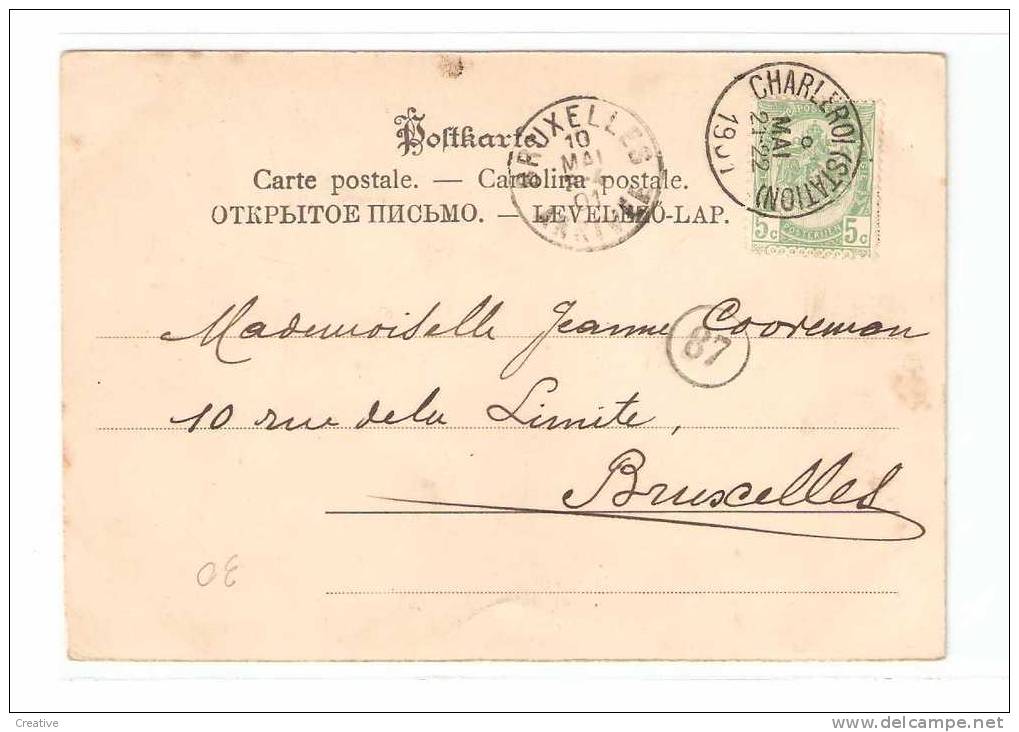 Geboortekaart 1901 -  Cpa De Naissance 1901 Charleroi - Bruxelles Oblitérés N°87 (2scans) - Geboorte