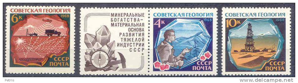 Russia: Minerals 1968 - 3 V. ** - Lot. 4897 - Minerali