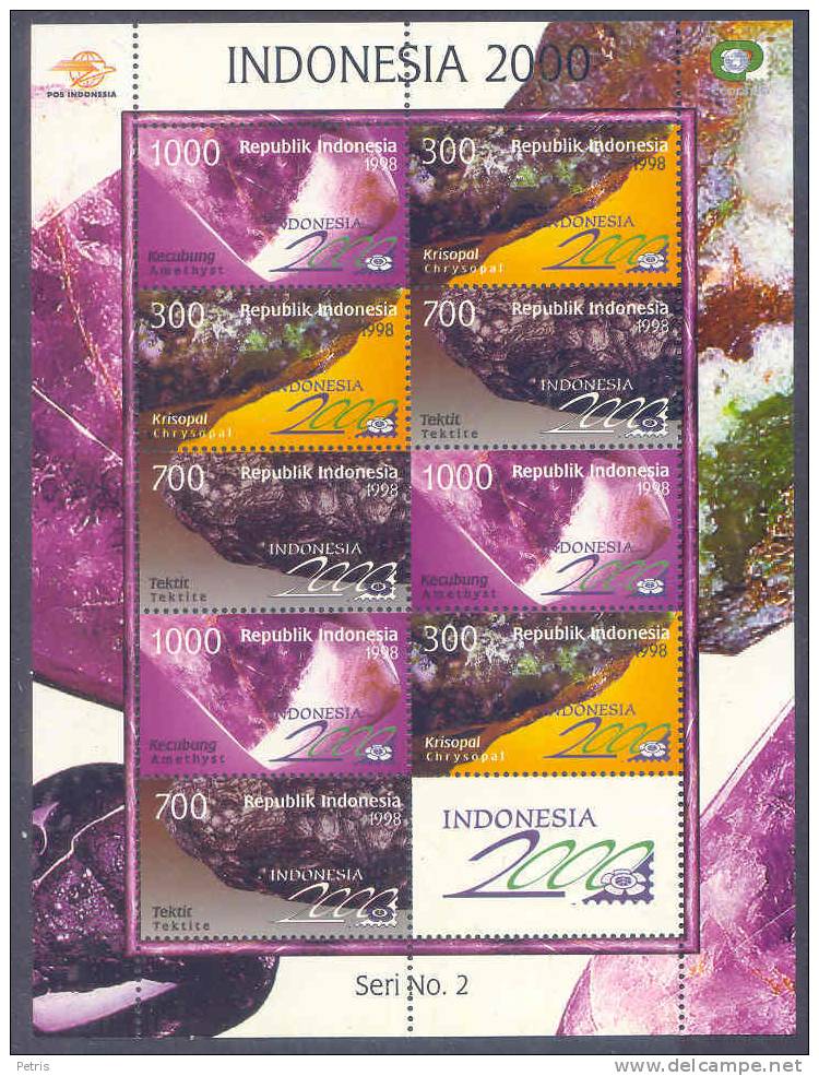 Indonesia: Minerals  1998 - BF 10 V. ** - Lot. A301 - Minerali