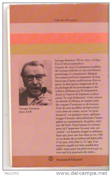 Georges Simenon - Sept Petites Croix Dans Un Carnet - Edition Scolaire (NL) - Meulenhoff Educatief,  Amsterdam, 1984 - Simenon