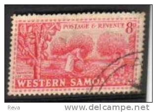 SAMOA 8 P RED  WOMAN  LANDSCAPE  1952 CTO SG225  SPECIAL PRICE !! READ DESCRIPTION !! - Samoa (Staat)