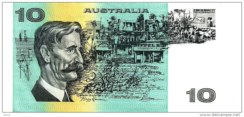 AUSTRALIA $10  MAN  HEAD FRONT 5TH SIGNATURE COMBINATION (OUT OF 7) ND(1985) VF-VF  P.45e READ DESCRIPTION - 1974-94 Australia Reserve Bank (paper Notes)