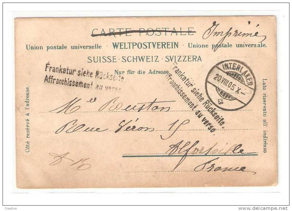 Suisse- Schweiz -Zwitserland Switzerland. 1905 St.Beatenberg. Blick Auf Schreckhorn,Eiger,Mönch U.Jungfrau(2scans) - Beatenberg