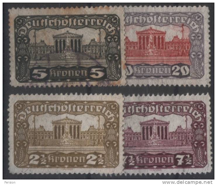 1919 1921 Austria - Österreich - Mi 285, 288, 289, 291 - Used Stamps