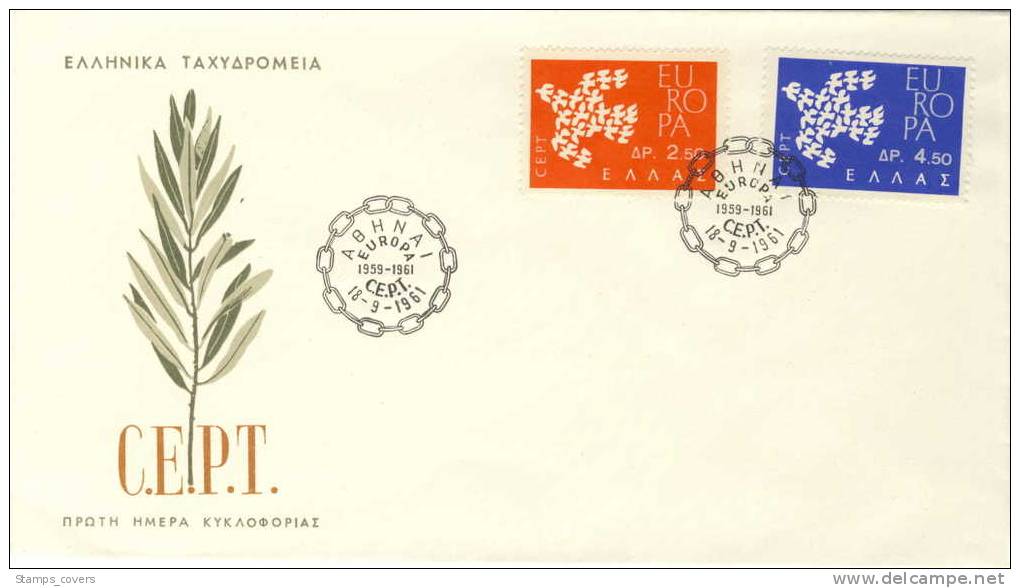 GREECE FDC MICHEL 775/76 EUROPA 1961 - 1961