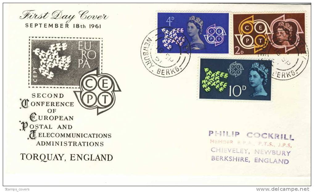 UNITED KINGDOM FDC MICHEL 346/48 EUROPA 1961 - 1961