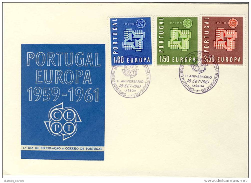PORTUGAL FDC MICHEL 907/09 EUROPA 1961 - 1961