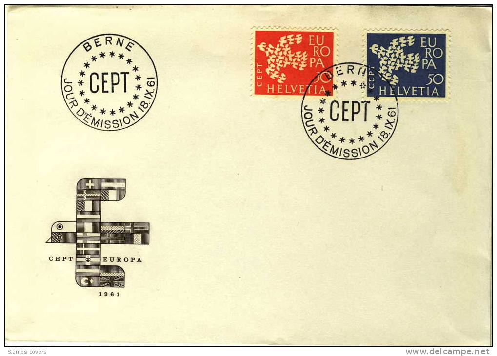 SWITZERLAND FDC MICHEL 736/37 EUROPA 1961 - 1961