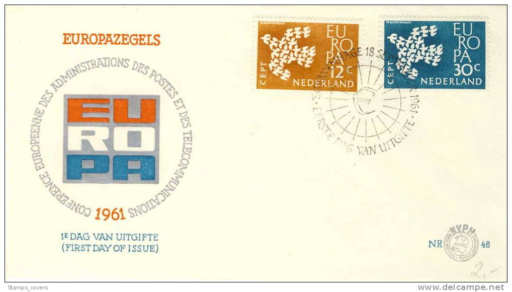 NEDERLAND FDC MICHEL 765/66 EUROPA 1961 - 1961