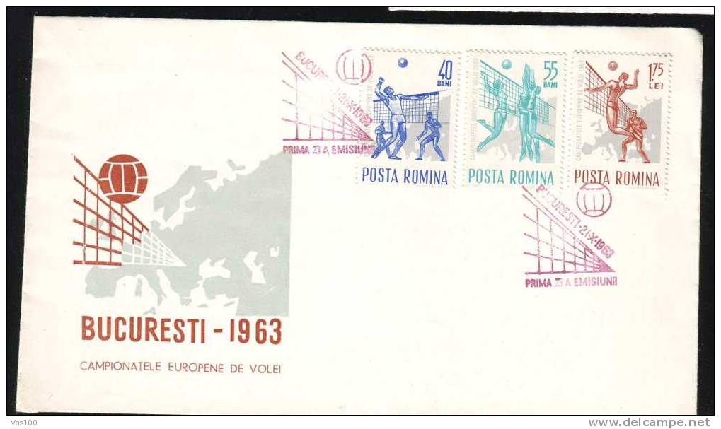 Romania-Bucharest,1963, European Voleyball Championship,FDC 1 Cover . - Volley-Ball