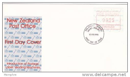 1966  New Zealand 25 C. FRAMA Label FDC - FDC