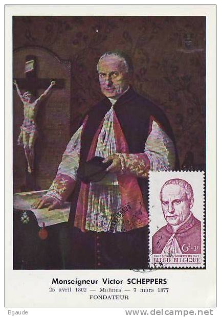 BELGIQUE CARTE MAXIMUM NUM.YVERT 1499 MONSEIGNEUR VICTOR SCHEPPERS - 1961-1970