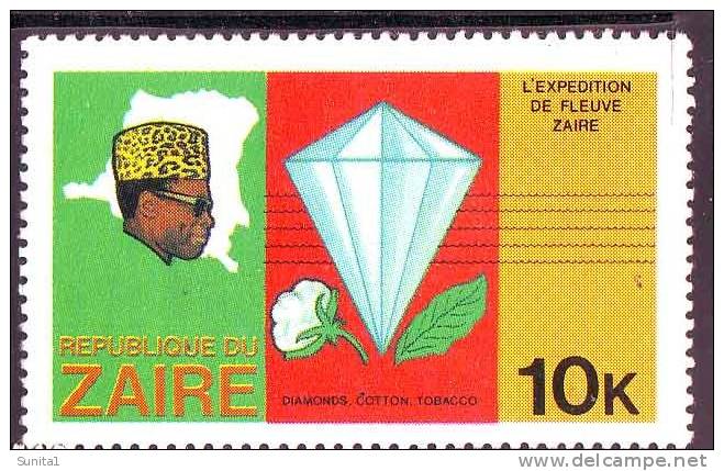 Tobacco Leaf, Diamond, Cotton,map, Sunglass,headwear, Zaire, Expedition De Fleuve - Drugs