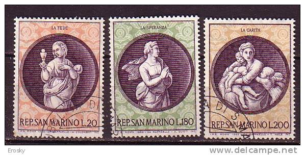 Y8564 - SAN MARINO Ss N°791/93 - SAINT-MARIN Yv N°746/48 - Used Stamps