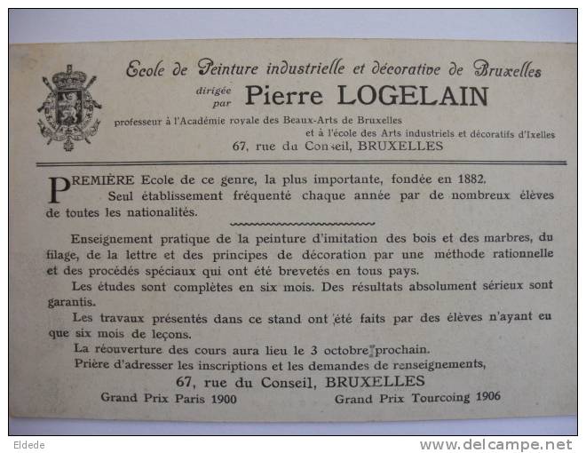 Ecole Logelain Eleves A L Atelier  Ecole De Peinture Painting School Dos Pub - Autres & Non Classés