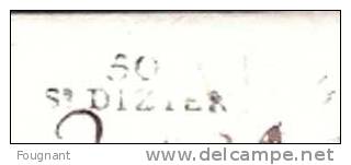 FRANCE:pas De Date:Précurseur De ST DIZIER (50)vers DOULEVANT.Griffe St Dizier 50 En Noir. - ....-1700: Precursori