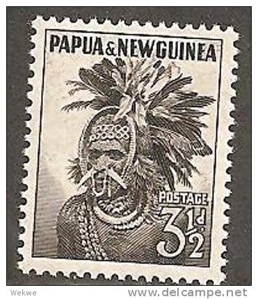 PNG Mi.Nr. 07/ 1958, Native Mit Federschmuck ** - Papoea-Nieuw-Guinea