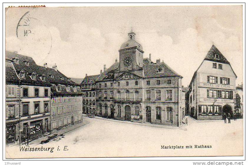 Carte Postale Ancienne Wissembourg (Weissenburg) - Marktplatz Mit Rathaus - Wissembourg