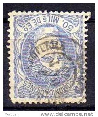 España Num 107, 50 Mils Alegoria. Fechador Castelló Ampurias (Gerona) - Used Stamps