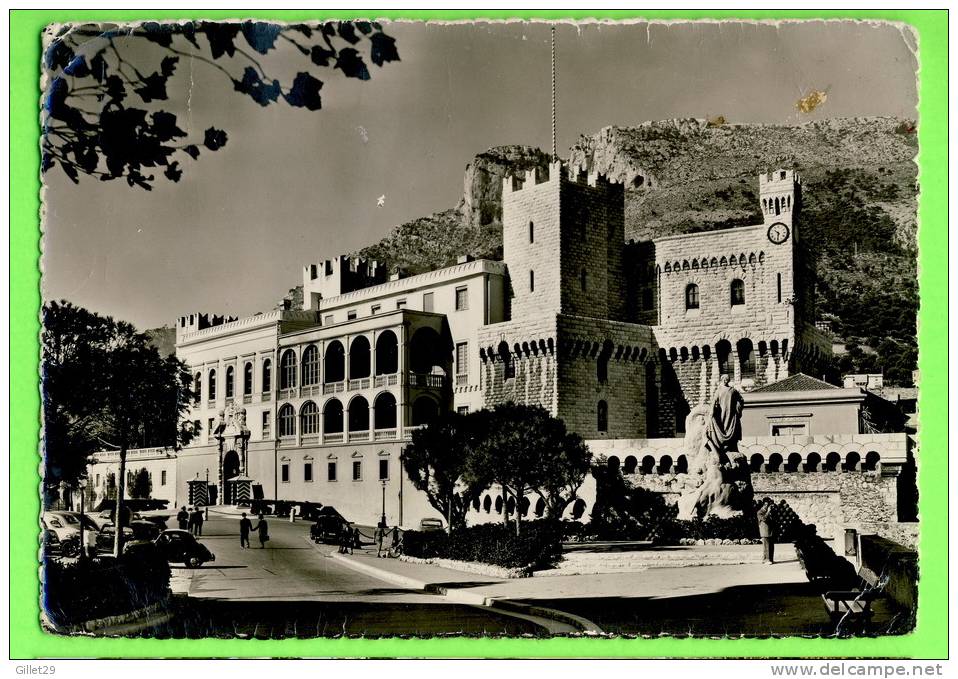 MONACO - MONTE-CARLO - LE PALAIS DU PRINCE - CIRCULÉE EN 1957 - VIEiLLE VOITURES -  édit. Ajax - - Palais Princier