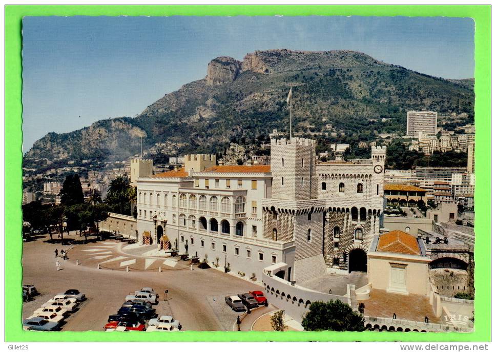 MONACO - MONTE-CARLO - VU D´ENSEMBLE DU  PALAIS PRINCIER - ANIMÉE DE VOITURES - ÉDITION LA CIGOGNE - - Prinselijk Paleis