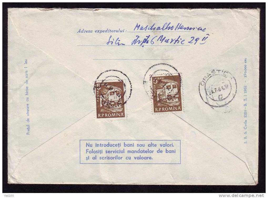 Atractive Registred Stationery Cover 6 Stamp Nice Franking 1963   Sent To Orastie. - Briefe U. Dokumente