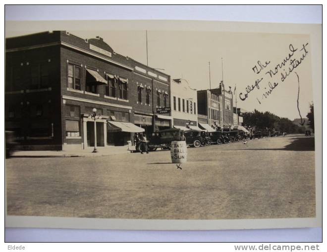 Chadron Main Street Real Photo With Advert Of Base Ball On A Barrel Real Photo - Otros & Sin Clasificación