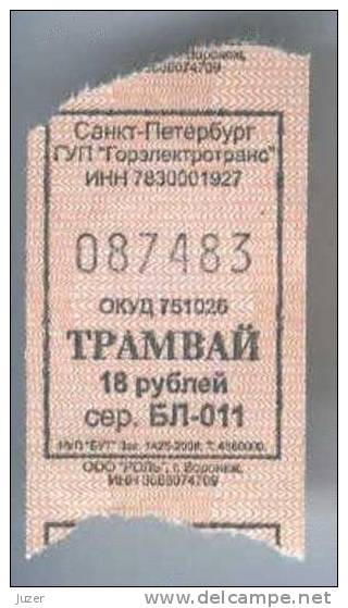 Russia: One-way Tram Ticket From St. Petersburg (10) - Europe