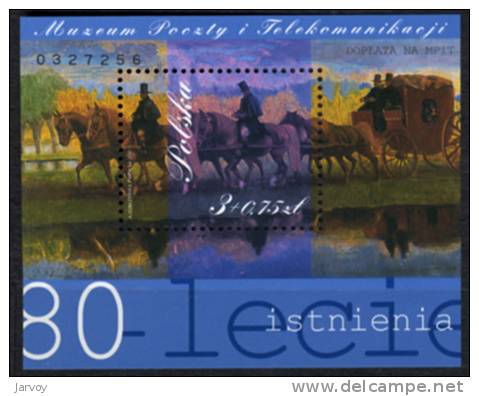 Pologne (Poland) 2001, 80e Anniv. Du Musée Des Postes Et Télécommunications, N°Y&T BF155** - Blokken & Velletjes