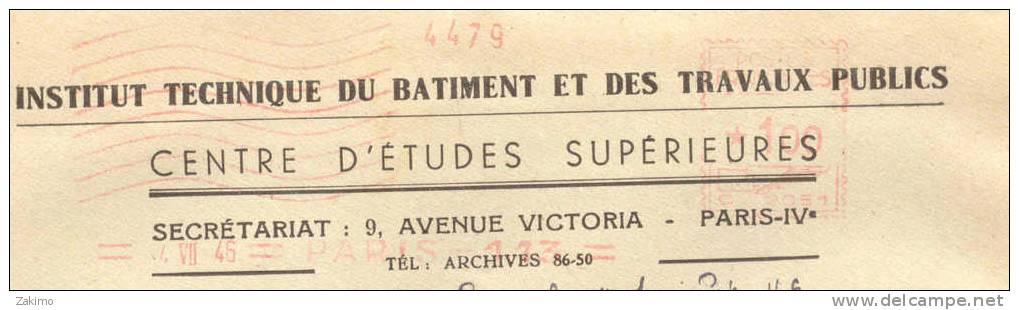 PARIS  1946  J1 - Cartas & Documentos