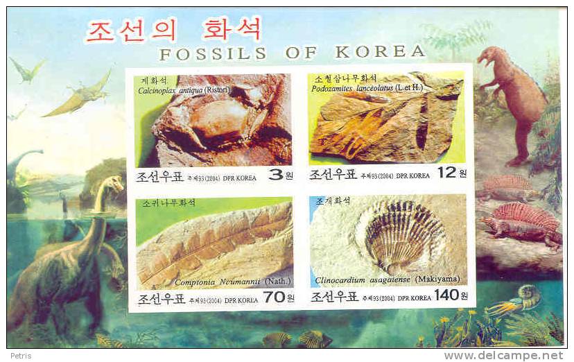 North Korea Fossils BF 4 V. ** 2004 Not Punched - Lot. A 254 - Minerali