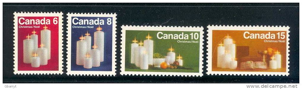 Canada Scott #  606 - 609  MNH VF Complete Christmas Candles - Ongebruikt