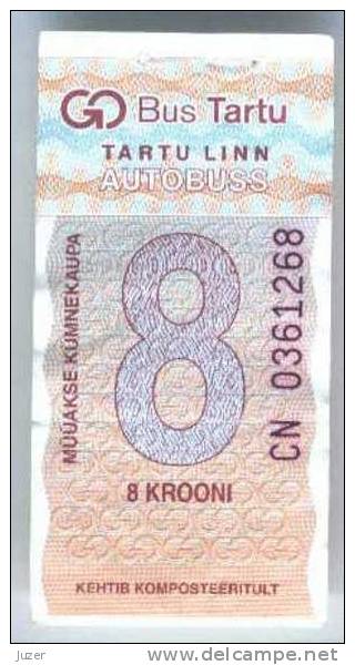 Estonia: One-way Bus Ticket From Tartu (11) - Europa