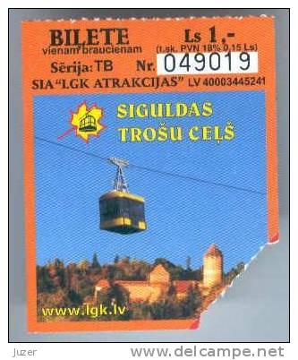 Latvia, Sigulda: One-way Aerial Tramway Ticket - Europe