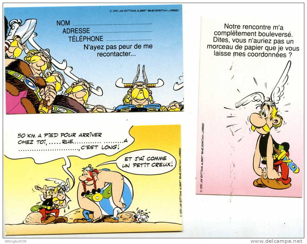 ASTERIX. CARTES DE VISITE. BOÎTE DE 5 MODÈLES DIFFERENTS AVEC LES PERSONNAGES DE LA SERIE. 1991 Ed. A. R/GOSCINNY-UDERZO - Astérix