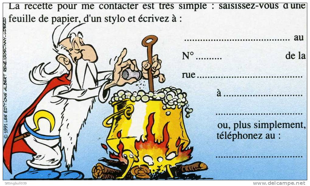 ASTERIX. CARTES DE VISITE. BOÎTE DE 5 MODÈLES DIFFERENTS AVEC LES PERSONNAGES DE LA SERIE. 1991 Ed. A. R/GOSCINNY-UDERZO - Asterix
