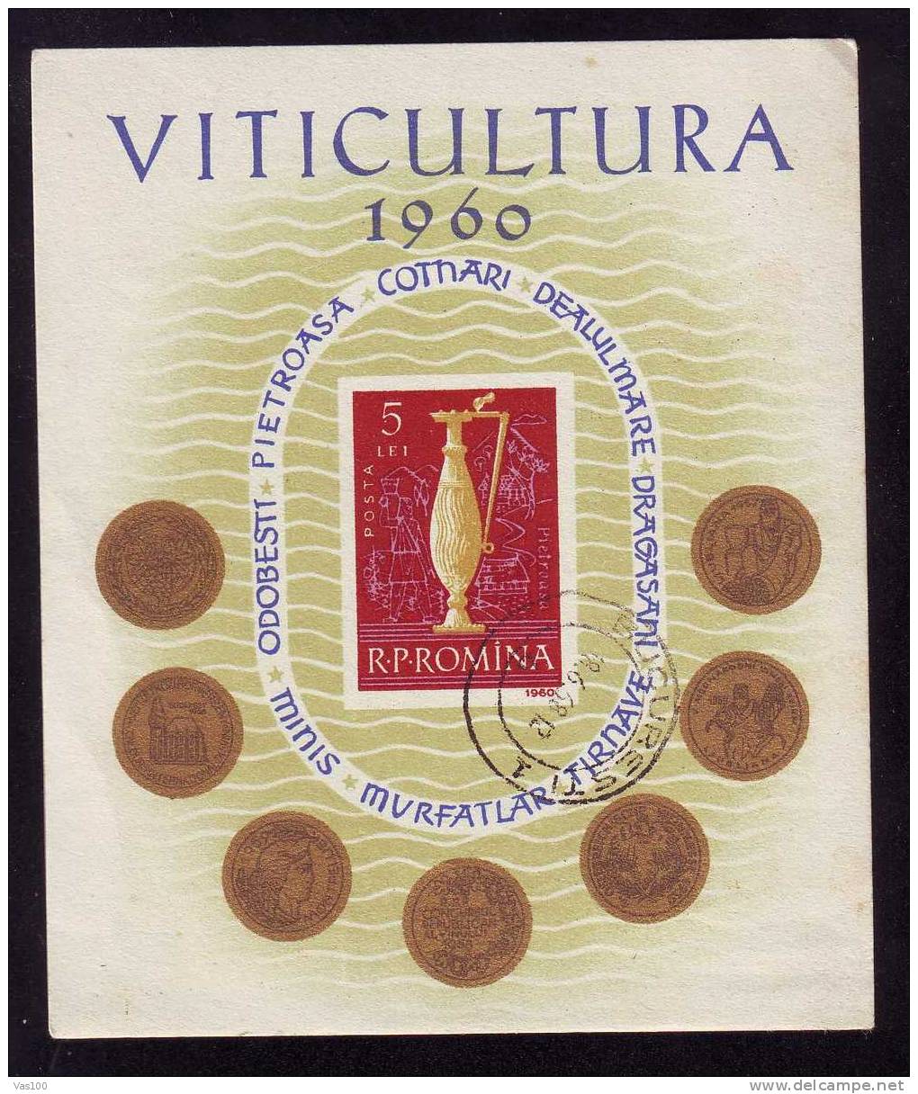 Romania 1960 Block  VITICULTURE Vines,Grape Used. - Wein & Alkohol