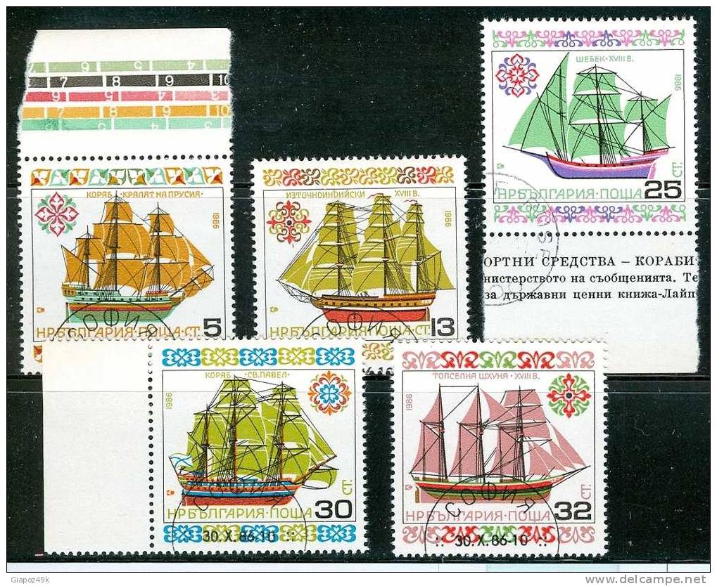 ● BULGARIA  - Rep. Pop. - NAVI -1986  - N.  3037 / 41  Usati , Serietta -  528 - Usati