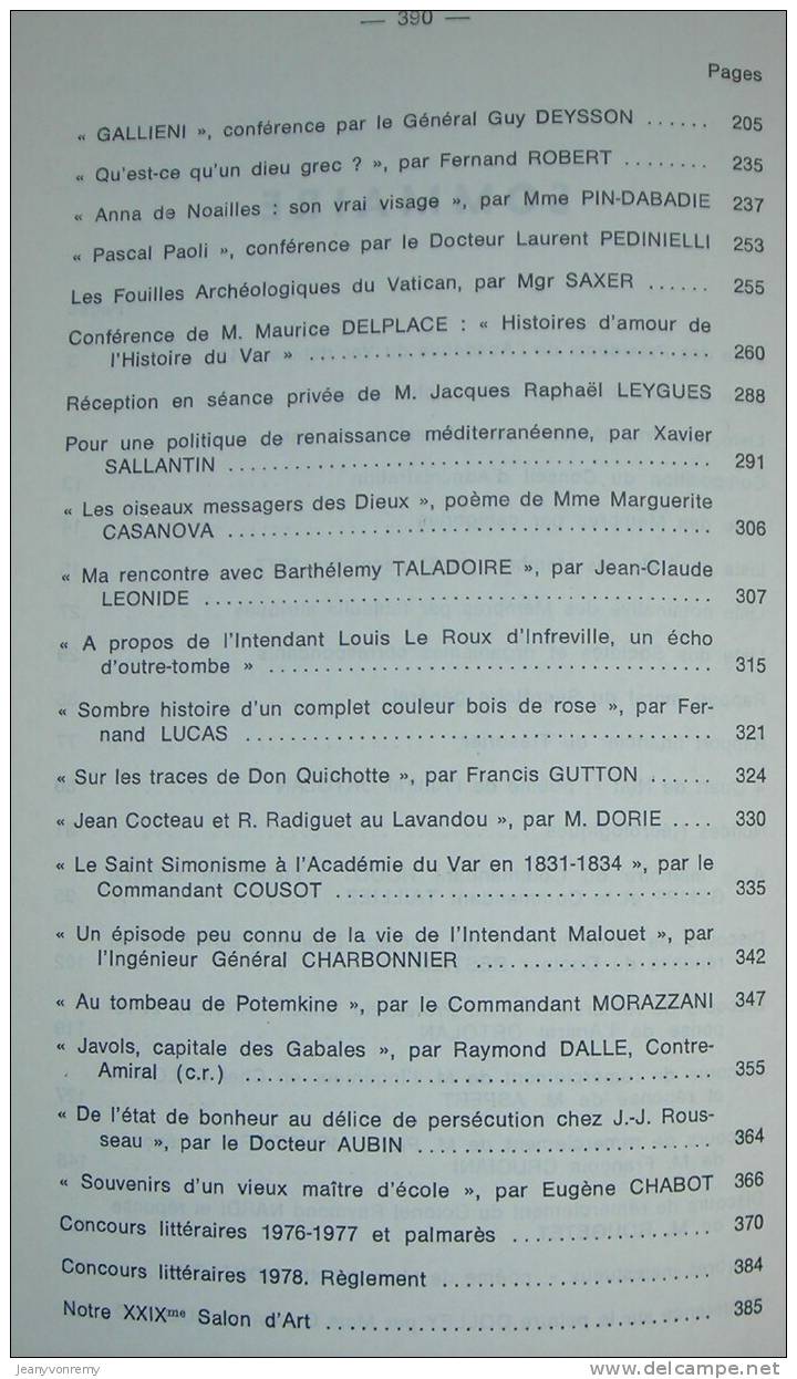 Bulletin De L´Académie Du Var - 1977 - Provence - Alpes-du-Sud
