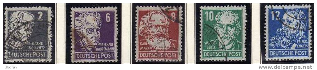 Persönlichkeiten 1948 Mit WZ Kreuzblume Der SBZ 212/227 O 35€ - Karl Marx