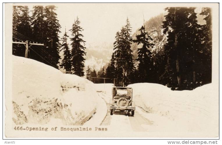 Snoqualmie Pass Washington State Cascade Mountain Range 1910s/20s Auto On Real Photo Postcard - Autres & Non Classés